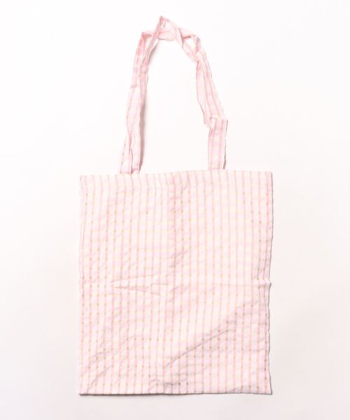 HALEY PESCA（ヘーリーペスカ）の「HALEY PESCA/【A4収納可】パステルカラー　チェックトートバッグ（トートバッグ・レディース・イエロー/グリーン/ピンク/パープル/ブラック・FREE）」の6枚目の写真