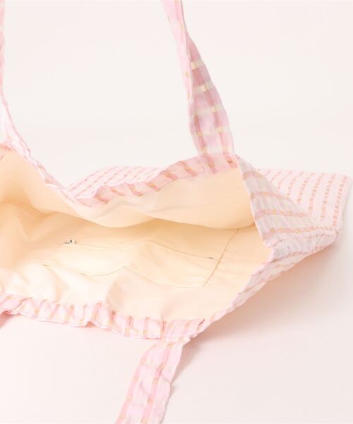 HALEY PESCA（ヘーリーペスカ）の「HALEY PESCA/【A4収納可】パステルカラー　チェックトートバッグ（トートバッグ・レディース・イエロー/グリーン/ピンク/パープル/ブラック・FREE）」の8枚目の写真