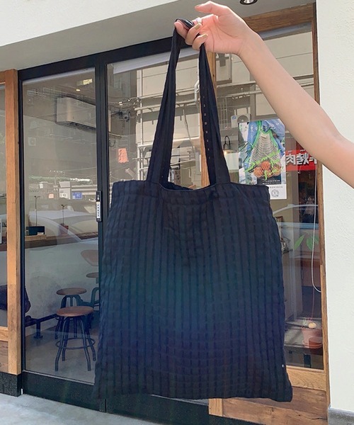 HALEY PESCA（ヘーリーペスカ）の「HALEY PESCA/【A4収納可】パステルカラー　チェックトートバッグ（トートバッグ・レディース・イエロー/グリーン/ピンク/パープル/ブラック・FREE）」の11枚目の写真