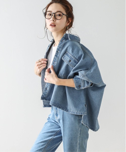 新品タグ付き⭐AMELY エメリー デニムワイドシャツ AMELY（エミリー）の「デニムワイドシャツ（シャツ/ブラウス