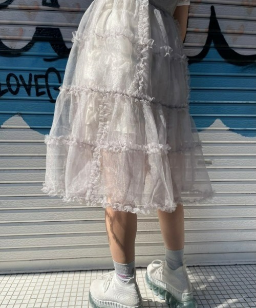 Candy Stripper（キャンディストリッパー）の「ROMANESQUE FRILL CAMISOLE ドレス（ワンピース・レディース・グレー/オフホワイト/ブラック・2）」の17枚目の写真