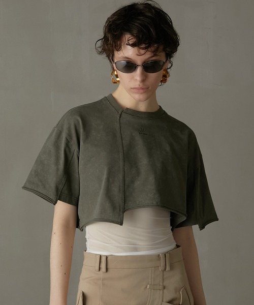 PRANK PROJECT(プランクプロジェクト)の「ブリーチショートTEE / Bleached Short Tee(Tシャツ/カットソー・レディース・オフホワイト/カーキ/チャコールグレー・FREE)」の1枚目の写真