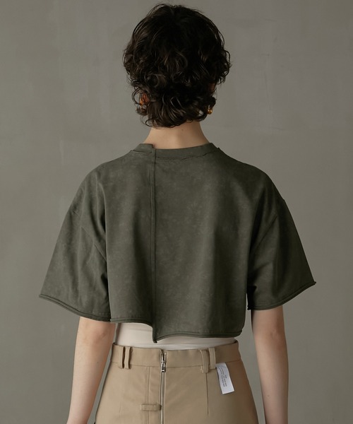 PRANK PROJECT(プランクプロジェクト)の「ブリーチショートTEE / Bleached Short Tee(Tシャツ/カットソー・レディース・オフホワイト/カーキ/チャコールグレー・FREE)」の11枚目の写真