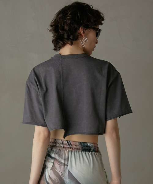 PRANK PROJECT(プランクプロジェクト)の「ブリーチショートTEE / Bleached Short Tee(Tシャツ/カットソー・レディース・オフホワイト/カーキ/チャコールグレー・FREE)」の8枚目の写真