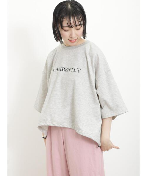 Samansa Mos2（サマンサ モスモス）の「【抗菌防臭】毎日着たい!お気に入りの刺繍T（Tシャツ/カットソー・レディース・グリーン/オフホワイト/グレー/ブルー・F）」の3枚目の写真