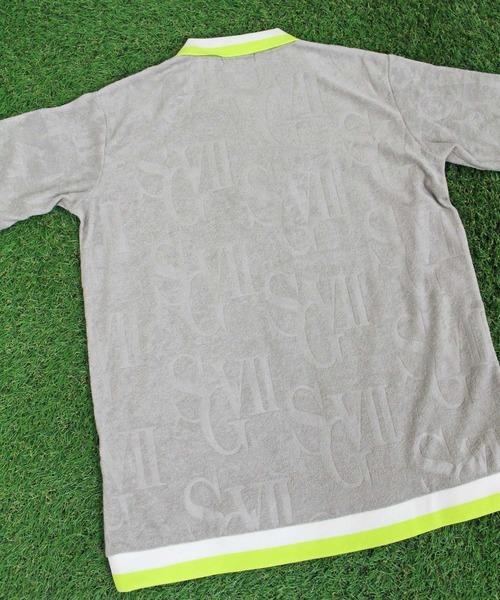 【セール】ゴルフウェア ロゴ型押しパイル生地 半袖 ポロシャツ ハーフジップトップス メンズ（ゴルフグッズ）｜GIORNO SEVEN（ジョルノセブン）