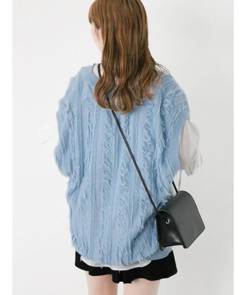 ehka sopo（エヘカソポ）の「Vネックビッグベスト（ベスト・レディース・ブラック/サックスブルー/オフホワイト・F）」の20枚目の写真