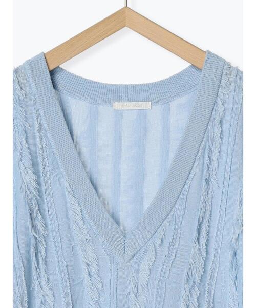 ehka sopo（エヘカソポ）の「Vネックビッグベスト（ベスト・レディース・ブラック/サックスブルー/オフホワイト・F）」の10枚目の写真