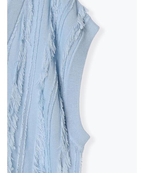 ehka sopo（エヘカソポ）の「Vネックビッグベスト（ベスト・レディース・ブラック/サックスブルー/オフホワイト・F）」の11枚目の写真