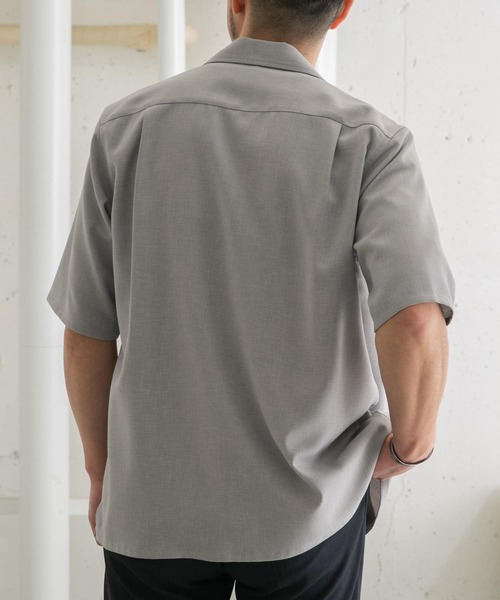 URBAN RESEARCH ROSSO MEN（アーバンリサーチロッソメン）の「『WEB限定』『セットアップ対応』パナマ風オープンカラー半袖シャツ（シャツ/ブラウス・メンズ・ブラック/ライトブラウン/ライトグレー・MEDIUM/LARGE）」の10枚目の写真