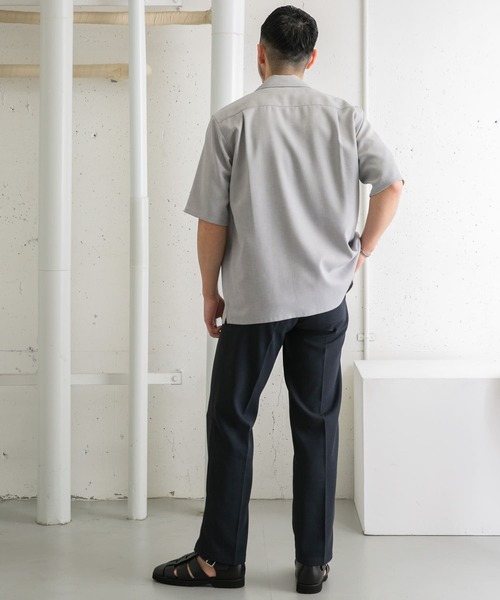 URBAN RESEARCH ROSSO MEN（アーバンリサーチロッソメン）の「『WEB限定』『セットアップ対応』パナマ風オープンカラー半袖シャツ（シャツ/ブラウス・メンズ・ブラック/ライトブラウン/ライトグレー・MEDIUM/LARGE）」の15枚目の写真