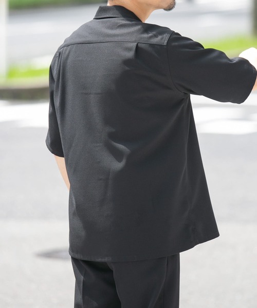 URBAN RESEARCH ROSSO MEN（アーバンリサーチロッソメン）の「『WEB限定』『セットアップ対応』パナマ風オープンカラー半袖シャツ（シャツ/ブラウス・メンズ・ブラック/ライトブラウン/ライトグレー・MEDIUM/LARGE）」の19枚目の写真