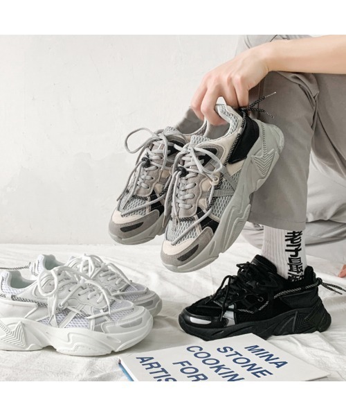 BENDER TOKYO（ベンダートウキョウ）の「コリアン アグリシューズ 厚底 ダッドスニーカー（スニーカー・メンズ・グレー/ブラック/ホワイト・25/26/27）」の12枚目の写真