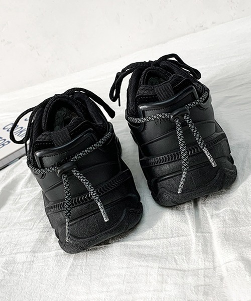 クリヤン ボリュームソール 厚底 ローテク ダッドスニーカー レースアップ