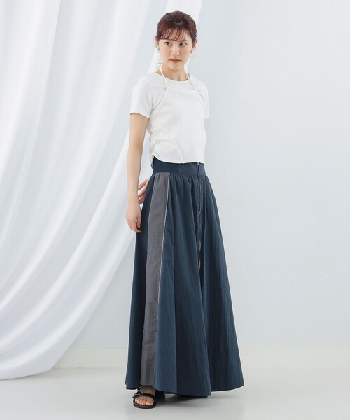 Ray BEAMS(レイビームス)の「Ray BEAMS / リブ キリカエ ホルターネック Tシャツ(Tシャツ/カットソー・レディース・ホワイト/レッド/ブラック・ONE SIZE)」の4枚目の写真