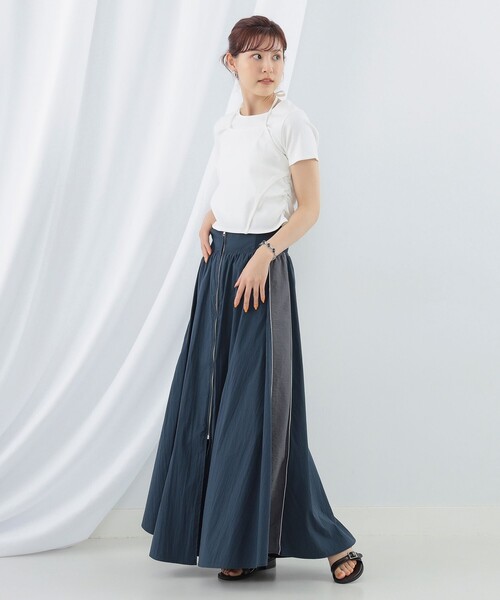 Ray BEAMS(レイビームス)の「Ray BEAMS / リブ キリカエ ホルターネック Tシャツ(Tシャツ/カットソー・レディース・ホワイト/レッド/ブラック・ONE SIZE)」の5枚目の写真