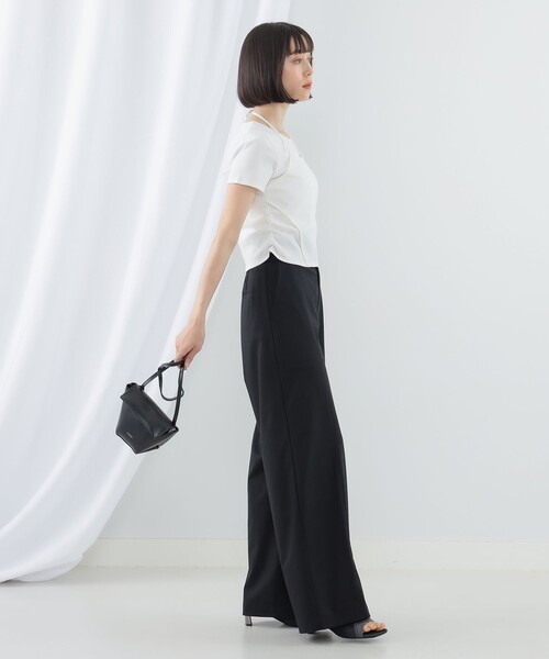 Ray BEAMS(レイビームス)の「Ray BEAMS / リブ キリカエ ホルターネック Tシャツ(Tシャツ/カットソー・レディース・ホワイト/レッド/ブラック・ONE SIZE)」の7枚目の写真