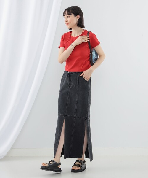 Ray BEAMS(レイビームス)の「Ray BEAMS / リブ キリカエ ホルターネック Tシャツ(Tシャツ/カットソー・レディース・ホワイト/レッド/ブラック・ONE SIZE)」の21枚目の写真