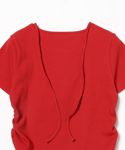 Ray BEAMS(レイビームス)の「Ray BEAMS / リブ キリカエ ホルターネック Tシャツ(Tシャツ/カットソー・レディース・ホワイト/レッド/ブラック・ONE SIZE)」の12枚目の写真