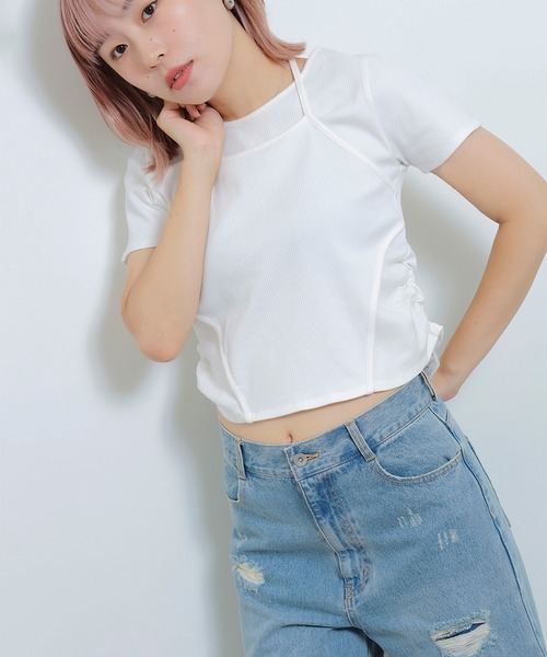 Ray BEAMS - リブニットTシャツ Ray BEAMS（レイ ビームス）【7/17再値下げ】リブ ニット ポロ