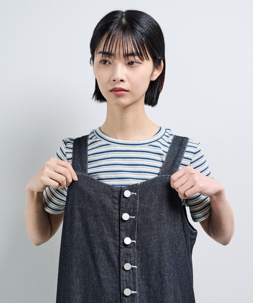 MERLOT(メルロー)の「マルチボーダーT(Tシャツ/カットソー・レディース・オレンジ/ネイビー/ブルー/ライトブルー・FREE)」の8枚目の写真