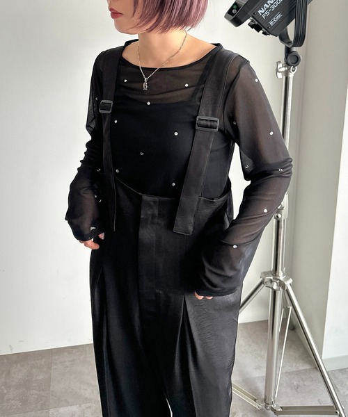 apres jour mignon(アプレジュールミニョン)の「ヴィンテージサテンサス付きパンツ【ZOZOTOWN限定アイテム】(サロペット/オーバーオール・レディース・ブラック系その他/グレー系その他/グリーン系その他・X-LARGE/SMALL/MEDIUM)」の20枚目の写真