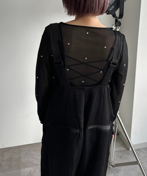 apres jour mignon(アプレジュールミニョン)の「ヴィンテージサテンサス付きパンツ【ZOZOTOWN限定アイテム】(サロペット/オーバーオール・レディース・ブラック系その他/グレー系その他/グリーン系その他・X-LARGE/SMALL/MEDIUM)」の22枚目の写真