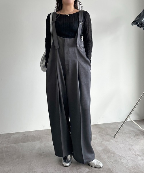 apres jour mignon(アプレジュールミニョン)の「ヴィンテージサテンサス付きパンツ【ZOZOTOWN限定アイテム】(サロペット/オーバーオール・レディース・ブラック系その他/グレー系その他/グリーン系その他・X-LARGE/SMALL/MEDIUM)」の12枚目の写真