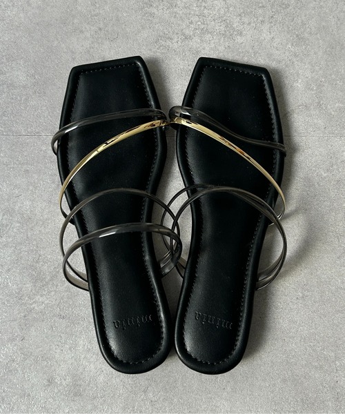 Thevon（ゼボン）の「GOLDラインフラットサンダル（サンダル・レディース・ゴールド/ブラック/クリア・S/M/L）」の6枚目の写真