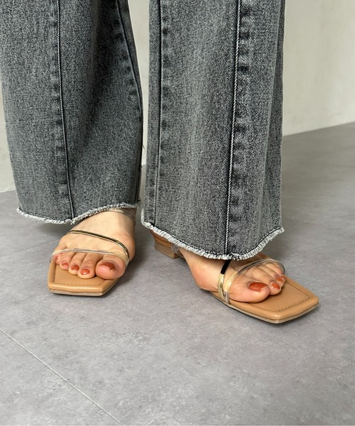 Thevon（ゼボン）の「GOLDラインフラットサンダル（サンダル・レディース・ゴールド/ブラック/クリア・S/M/L）」の17枚目の写真