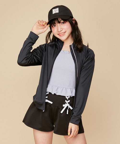 確認用】ジェニー 水着 （セール】【UVカット】バイカラーZIPラッシュ 