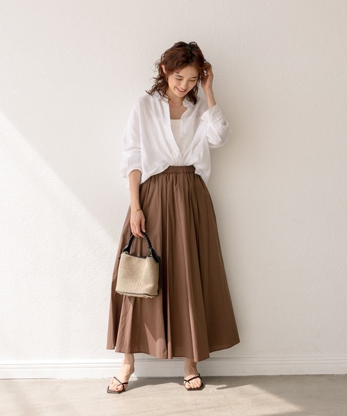 RIVE DROITE（リヴドロワ）の「コットンローンマキシスカート（スカート・レディース・グリーン系その他/ブラック/ブラウン/レッド・38/36）」の14枚目の写真