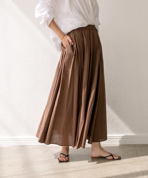 RIVE DROITE（リヴドロワ）の「コットンローンマキシスカート（スカート・レディース・グリーン系その他/ブラック/ブラウン/レッド・38/36）」の17枚目の写真