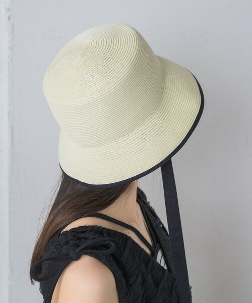 casita(RETRO GIRL)（カシータ）の「リボン付きペーパーHAT（ハット・レディース・オフホワイト/ライトブラウン・ONE SIZE）」の9枚目の写真