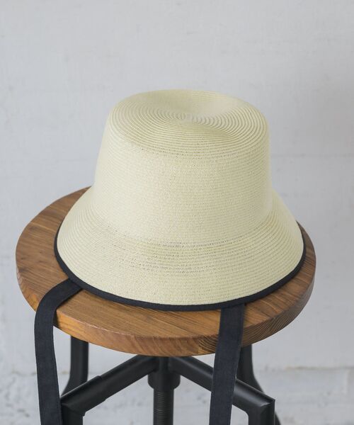 casita(RETRO GIRL)（カシータ）の「リボン付きペーパーHAT（ハット・レディース・オフホワイト/ライトブラウン・ONE SIZE）」の10枚目の写真