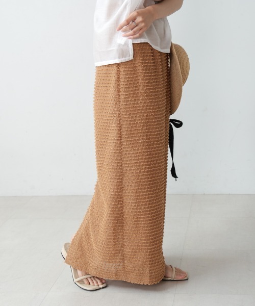 Bab(バブ)の「【S・Mサイズ展開】ミニフリンジIラインスカート(スカート・レディース・ベージュ/オレンジ系その他/アイボリー・S/M)」の17枚目の写真