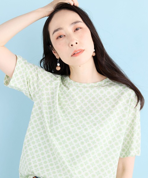 DECOY SINCE 1981(デコイシンスイチキュウハチイチ)の「【接触冷感・UVカット】オーガニックコットンプリントTシャツ(Tシャツ/カットソー・レディース・グリーン/イエロー/ネイビー・M/L/LL)」の16枚目の写真