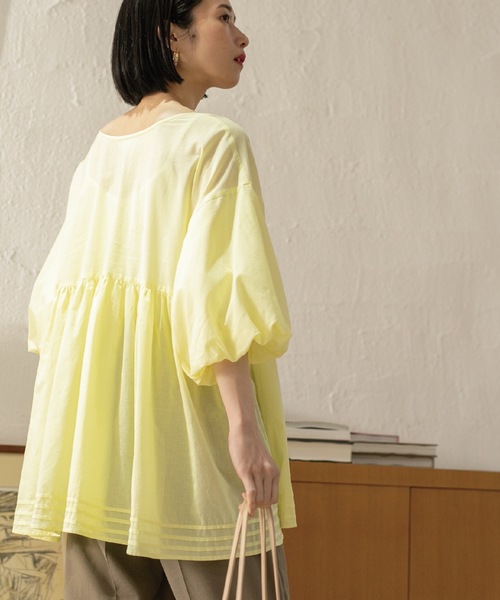 OPAQUE.CLIP（オペークドットクリップ）の「◆前後2way バルーン袖チュニック（チュニック・レディース・ホワイト/グリーン/ライトイエロー系/ブラック/レッド系1・38/40）」の19枚目の写真