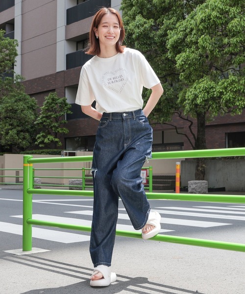 Honeys（ハニーズ）の「ハートプリントTシャツ（Tシャツ/カットソー