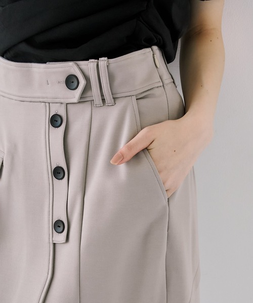 セール】スラントカットスカート｜細見え/セットアップ/ウォッシャブル