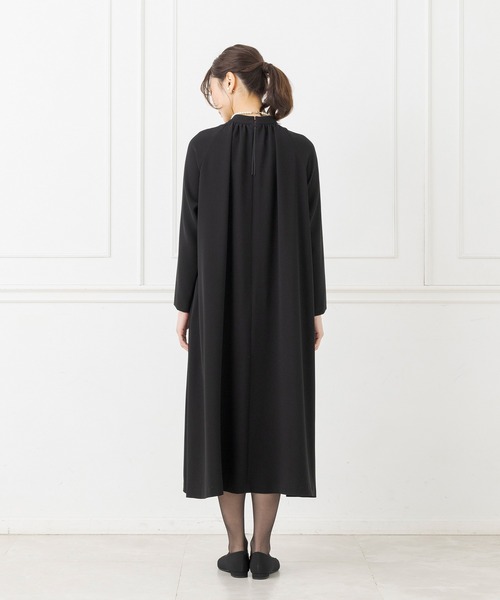 喪服。新品未使用。ラグランスリーブのフォーマルドレス 商品番号1001500]ラグランスリーブデザインのワンピース