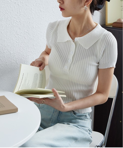 MAISON DE THERESE（メゾン ド テレーズ）の「半袖ポロシャツ（ポロシャツ・レディース・ブラック/グリーン/ホワイト・FREE）」の20枚目の写真