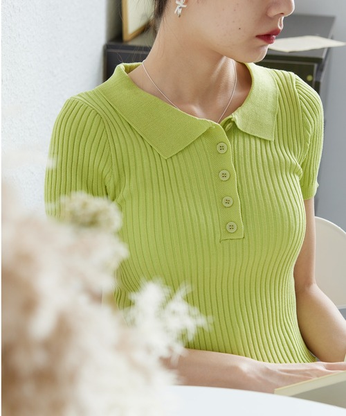 MAISON DE THERESE（メゾン ド テレーズ）の「半袖ポロシャツ（ポロシャツ・レディース・ブラック/グリーン/ホワイト・FREE）」の18枚目の写真