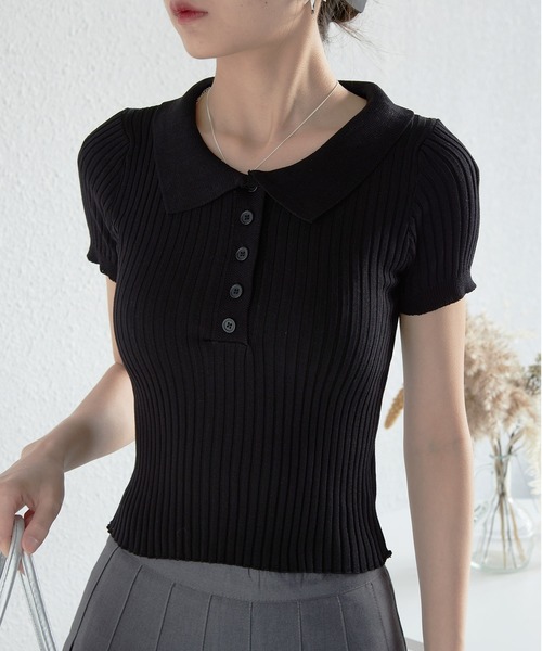 MAISON DE THERESE（メゾン ド テレーズ）の「半袖ポロシャツ（ポロシャツ・レディース・ブラック/グリーン/ホワイト・FREE）」の19枚目の写真