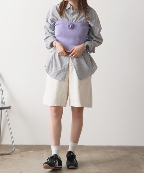 ROOPTOKYO(ループトウキョウ)の「フラワーリブニットビスチェトップス(チューブトップ・レディース・ブラック/グレー/パープル・FREE)」の6枚目の写真