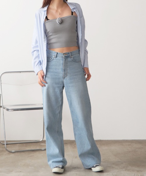 ROOPTOKYO(ループトウキョウ)の「フラワーリブニットビスチェトップス(チューブトップ・レディース・ブラック/グレー/パープル・FREE)」の11枚目の写真