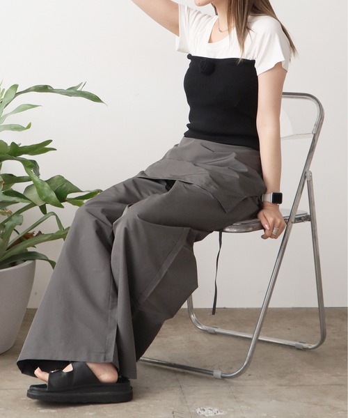 ROOPTOKYO(ループトウキョウ)の「フラワーリブニットビスチェトップス(チューブトップ・レディース・ブラック/グレー/パープル・FREE)」の7枚目の写真