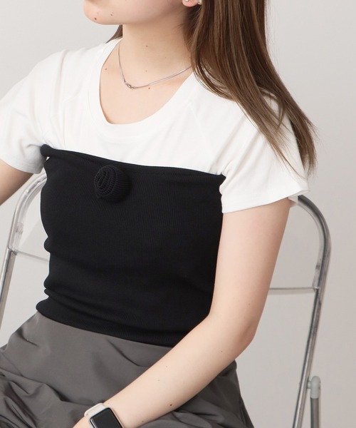 ROOPTOKYO(ループトウキョウ)の「フラワーリブニットビスチェトップス(チューブトップ・レディース・ブラック/グレー/パープル・FREE)」の17枚目の写真