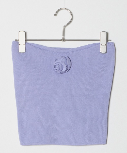 ROOPTOKYO(ループトウキョウ)の「フラワーリブニットビスチェトップス(チューブトップ・レディース・ブラック/グレー/パープル・FREE)」の12枚目の写真