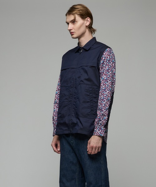 JUNYA WATANABE フラワープリント シャツワンピース M JUNYA WATANABE MAN（ジュンヤワタナベマン）の「ZIP UP SHIRT（シャツ